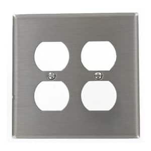 Stainless Steel 2-Gang Duplex Outlet Wall Plate (1-Pack)
