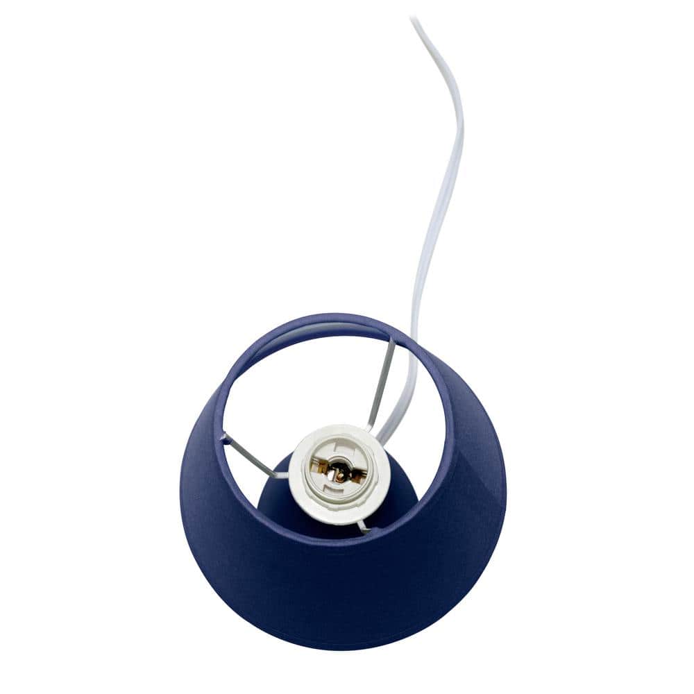 Blue Mini Egg Oval Ceramic Table Lamp with Fabric Shade