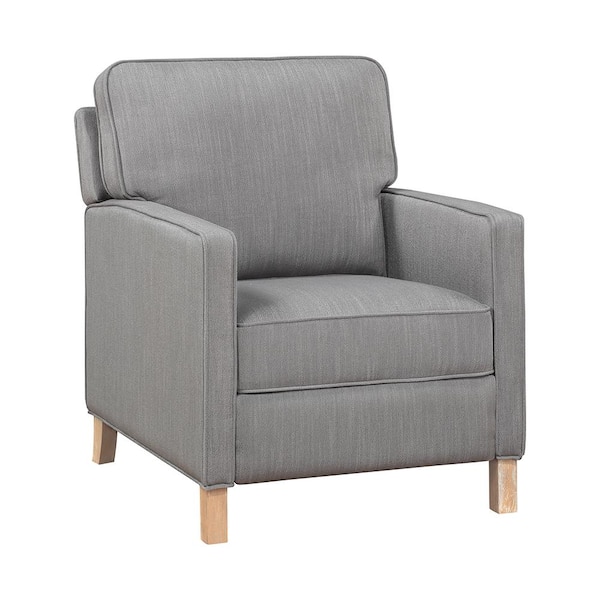 Lazzara Andora Gray Textured Fabric Manual Push Back Recliner