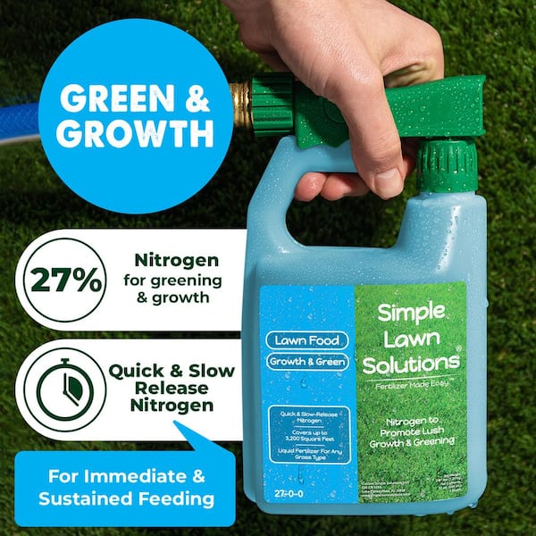 Lawn Food 32 oz. Liquid Lawn Fertilizer Growth and Green 27-0-0 Ready To Spray 3,200 sq. ft.