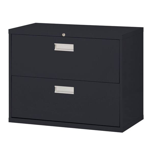 Sandusky 600 Series 28.375 in. H x 36 in. W x 19 in. D 2-Drawer Lateral File Cabinet in Black