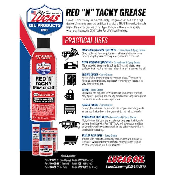 Product reviewLucas Red and Tacky spray grease 