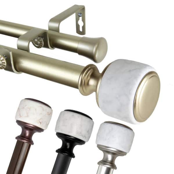 EMOH 1 Inch Dia 66-120" Adjustable Crutch Double Curtain Rod in Gold