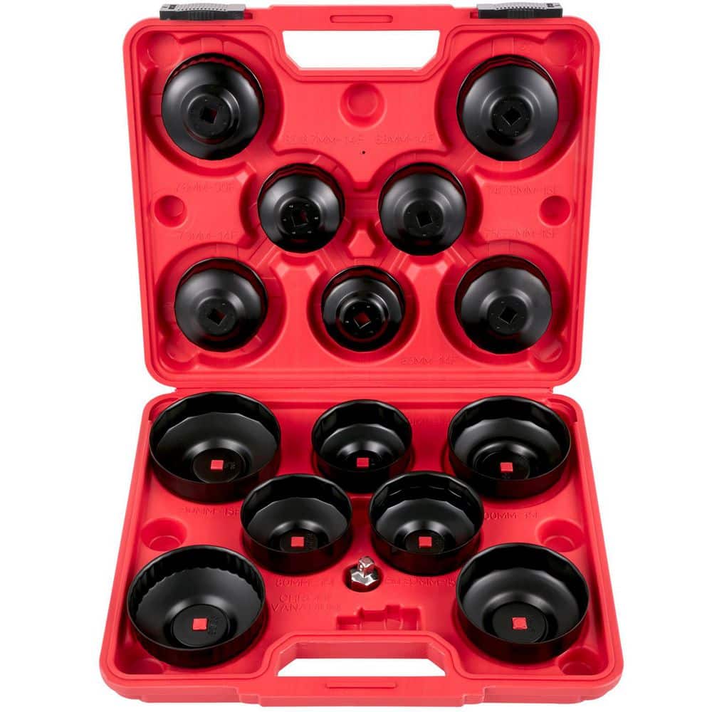 SKYSHALO Oil Filter Socket Set, 14 Pcs Oil Filter Wrench Set,Sturdy ...