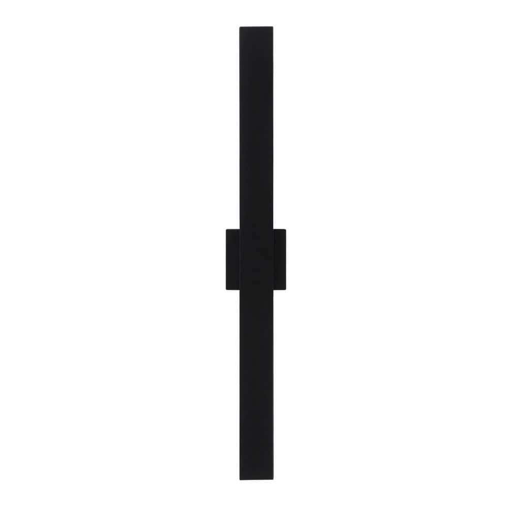 32 in. Black Rotary Base Integrated LED Outdoor Hardwired Wall Lantern Scone with 18-Watt LED Bulb for Yard, Entryway price history on PriceWatchPro