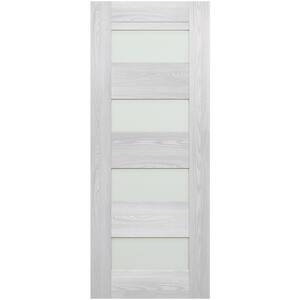 Vona 07-08 32 in. x 96 in. No Bore 4-Lite Frosted Glass Ribeira Ash Composite Wood Interior Door Slab
