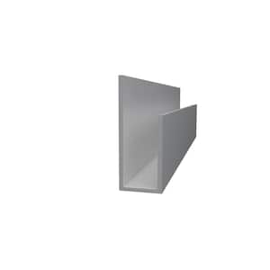 3/4 in. x 1-3/8 in. x 8 ft. Slatwall J Channel Gray PVC Trim (2 Per Box)