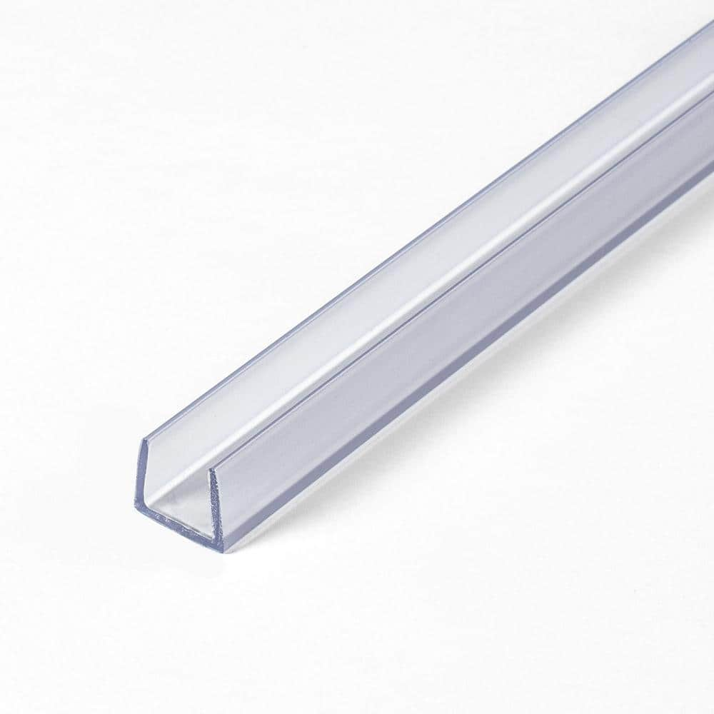 Edge Supply Plastic Edge Guard, 3/4 in X 48 in Lengths Clear Plastic U  Channel Pack of 8, Clear Plastic Edging for Labelling, Cabinet Protection,  PVC