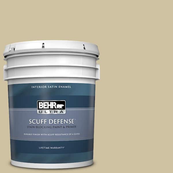 BEHR ULTRA 5 gal. #S330-3 Seasoned Salt Extra Durable Satin Enamel Interior Paint & Primer