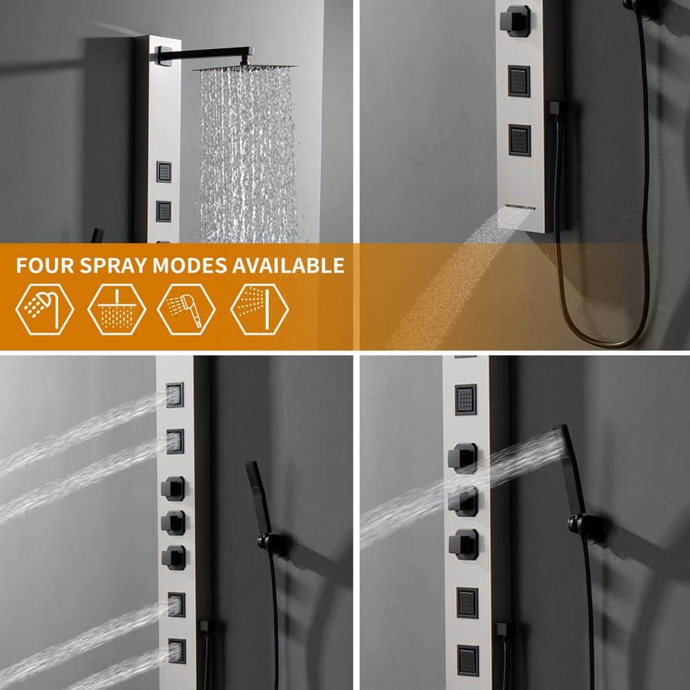 Stainless Steel Multi-Function Shower Panel with Jets and Handheld