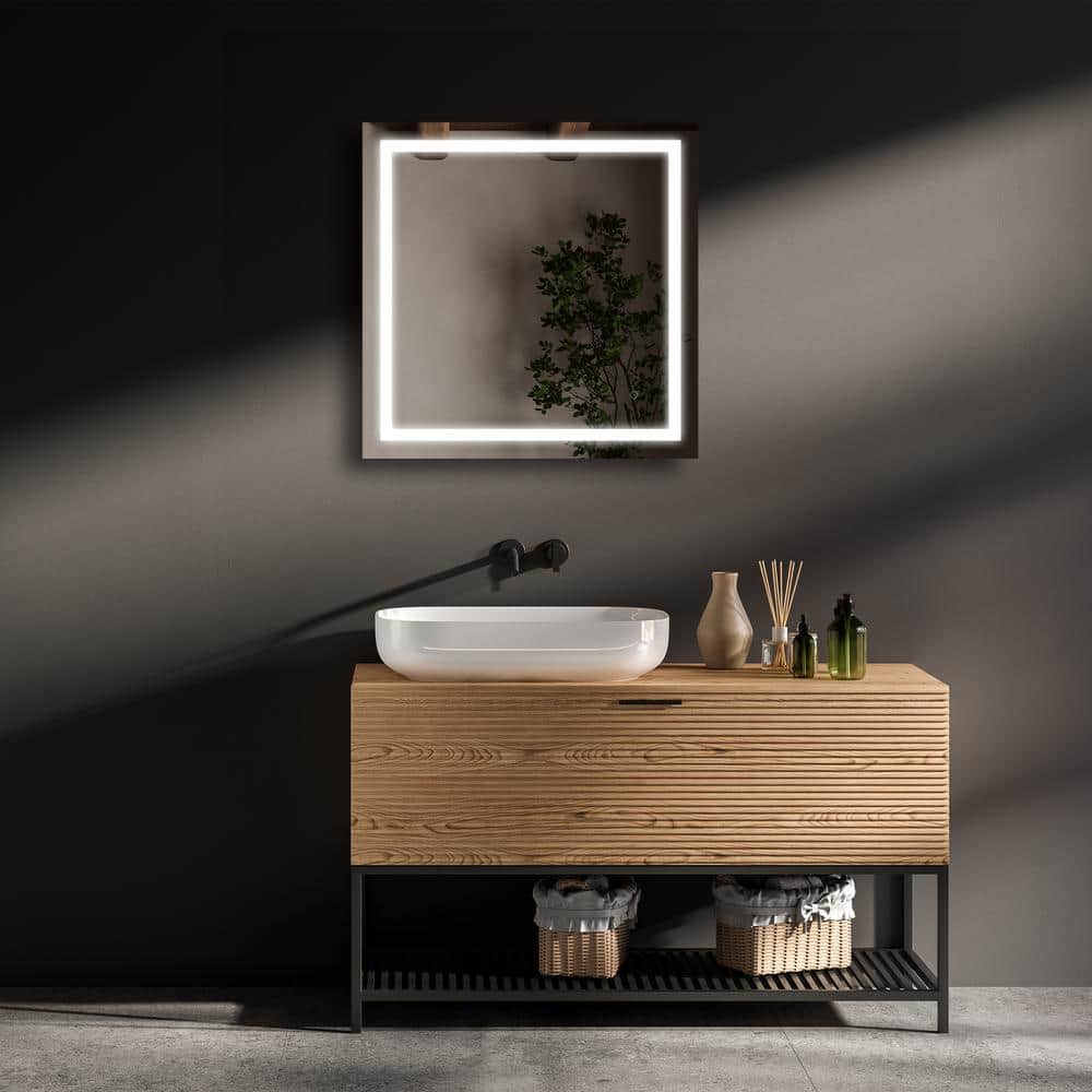 Riga 32 in. W x 32 in. H Square Frameless LED Wall Mount Bathroom Vanity Mirror price history on PriceWatchPro