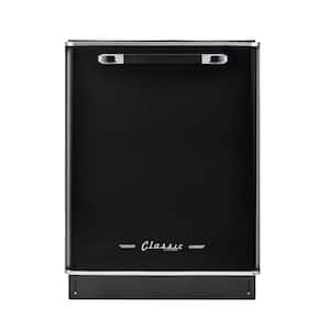 Classic Retro 24 in. Top Control Dishwasher with Stainless Steel Tub and 3rd Rack in Midnight Black