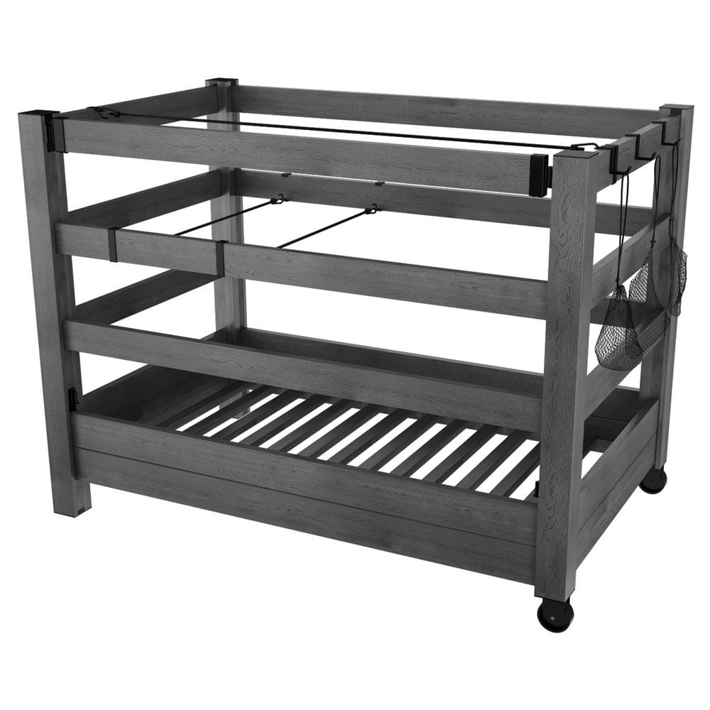Charcoal Gray Adjustable WoodTek Vinyl Poolside Organizer