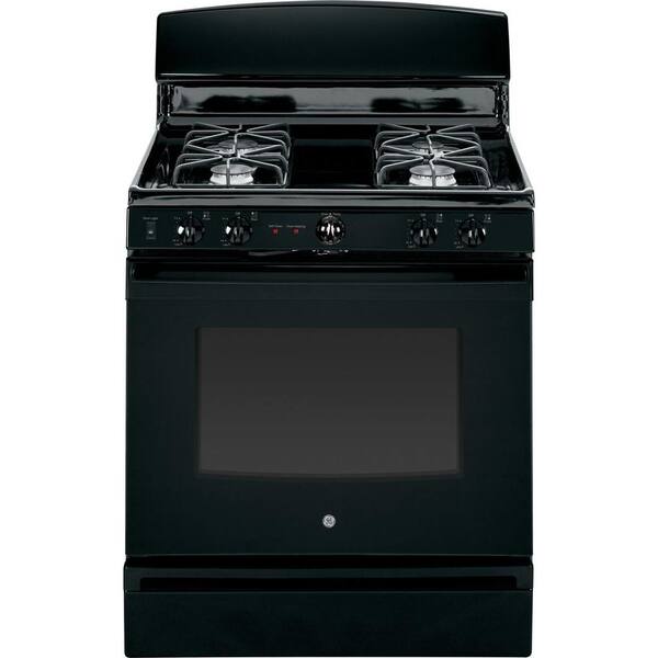 GE 4.8 cu. ft. Gas Range with Self-Cleaning Oven in Black