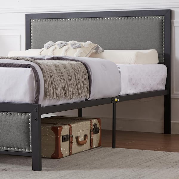 Upholstered deals metal headboard