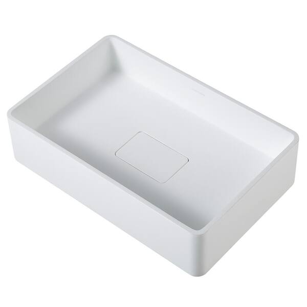 Ancona Holbrook Pure Stone Rectangular Vessel Sink in White