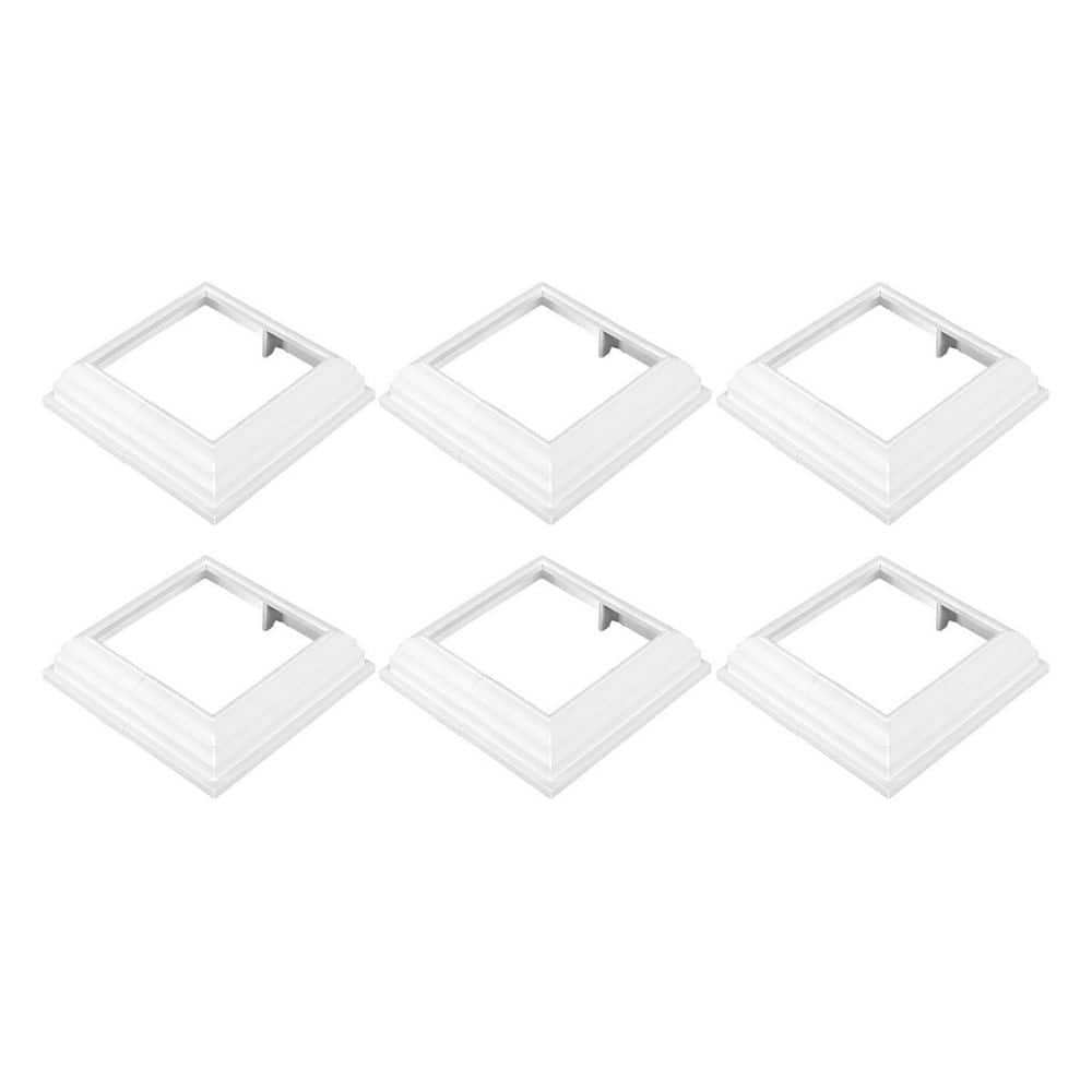 Vinyl Post Skirt 4 x 4 in. White Split Style Post Base Cover Reusable Column Wraps for Porch Fence Deck 6 Pack price history on PriceWatchPro