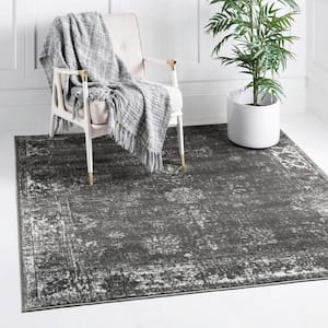 Sofia Casino Dark Gray 5 ft. x 5 ft. Area Rug