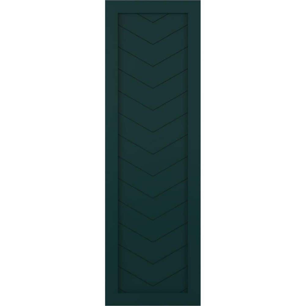 12 in. x 29 in. Single Panel Chevron Modern Style Fixed Mount Board and Batten Shutters Pair in Thermal Green price history on PriceWatchPro