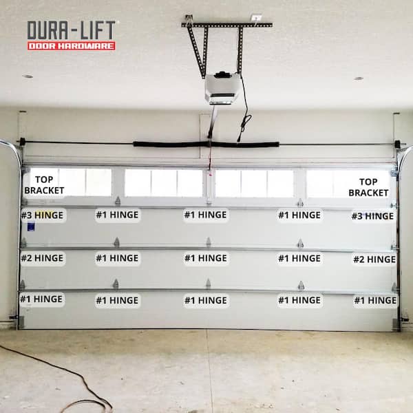 DURA-LIFT 8 ft. x 7 ft. Door Silver 14-Gauge Steel Garage Door Installation Kit DURA-LIFT 8 ft. x 7 ft. Door Silver 14-Gauge Steel Garage Door Installation Kit