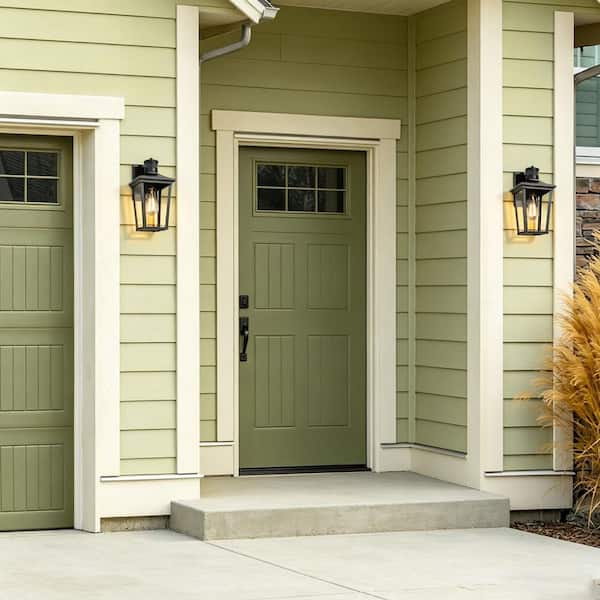 Modern 1-Light Black Dusk to Dawn Outdoor Wall Light with Motion Sensor Exterior Wall Sconce with Clear Glass Shade