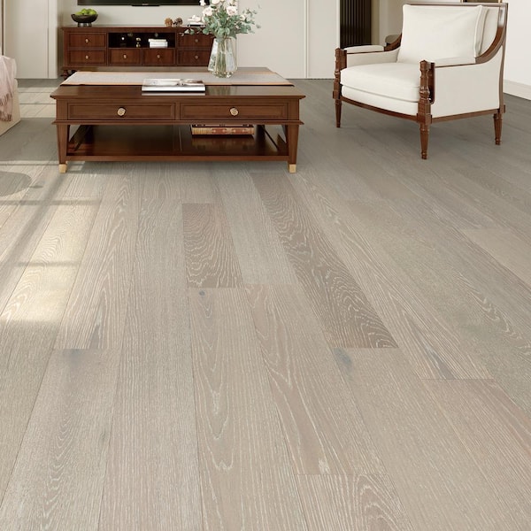 Longchamp Oak 0.28 in. T x 6.5 in. W Waterproof Wire Brushed Engineered Hardwood Flooring (21.8 sq.ft./case)