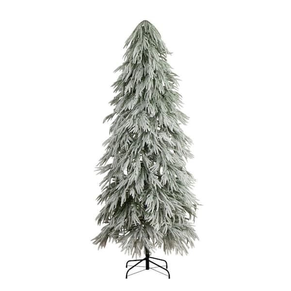 7 ft. Flocked Down Swept Artificial Christmas Tree with 300-LED Lights