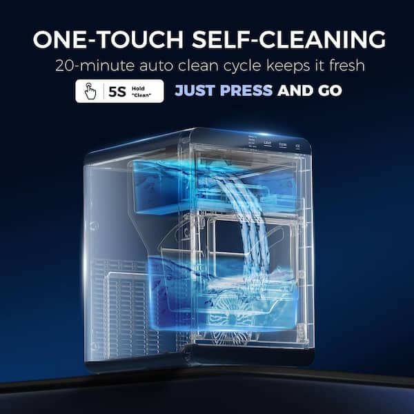 SIMZLIFE 9.6 in. 45lb/24H Nugget Ice Countertop Portable Ice Maker