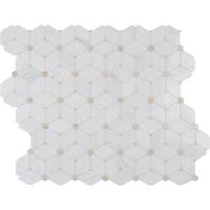 Cecily 10.83 in. x 12.6 in. x 10mm Polished Marble Mesh-Mounted Mosaic Tile (9.5 sq. ft./case)