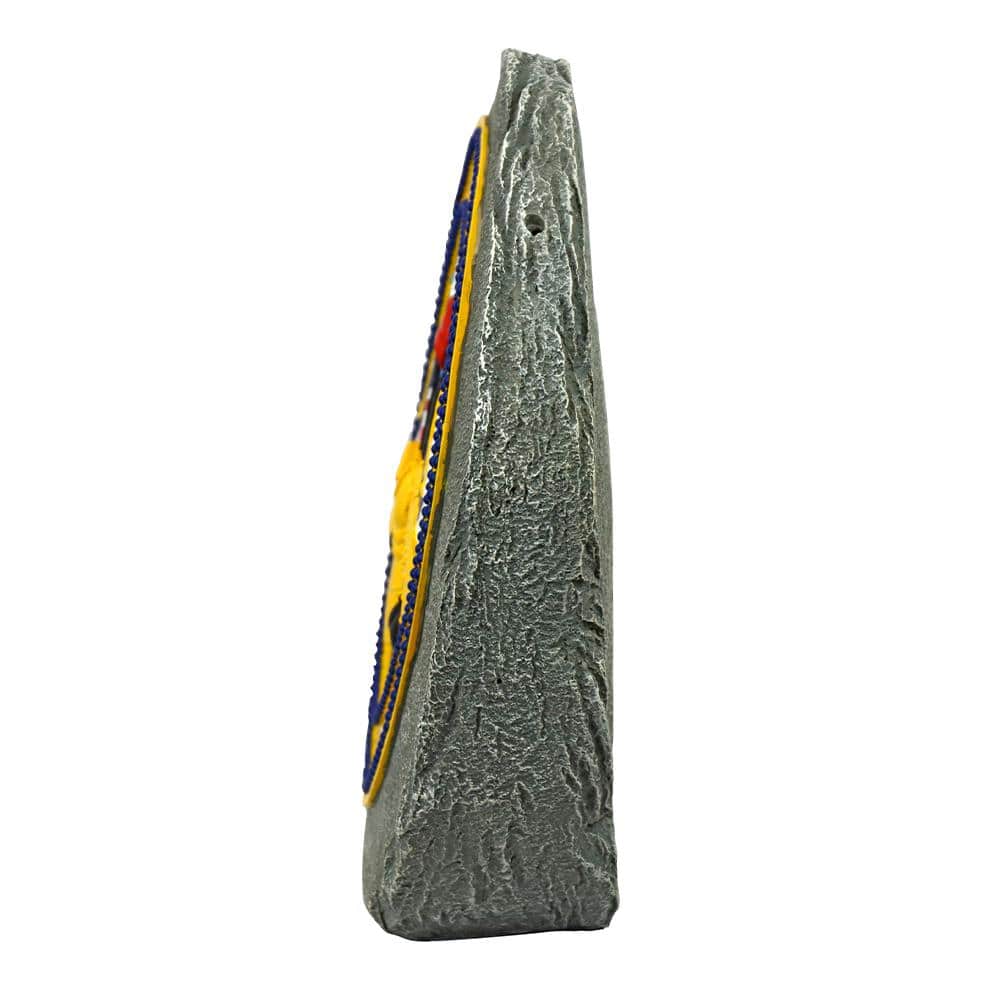 Air Force Emblem Gray Resin Garden Stone with Flags