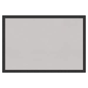 Mezzanotte Black Wood Framed Grey Corkboard 38 in. x 26 in. Bulletin Board Memo Board