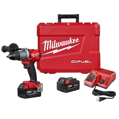 M18 FUEL 18-Volt Lithium-Ion Brushless Cordless 1/2 in. Drill / Driver Kit W/(2) 5.0Ah Batteries, Charger, and Hard Case