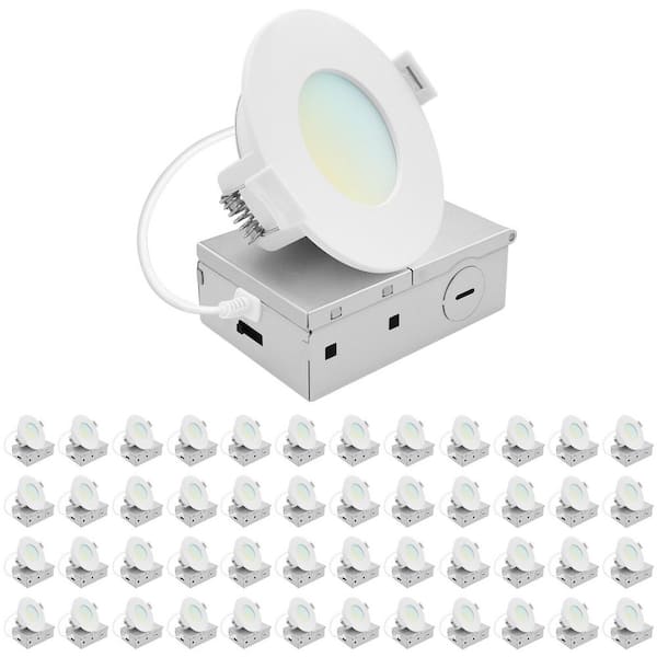 3 in. Integrated LED Recessed Light, Mini Panel Light, 5CCT, 660LM 8W, 100° Beam, Dimmable, ETL Listed 48 Pack