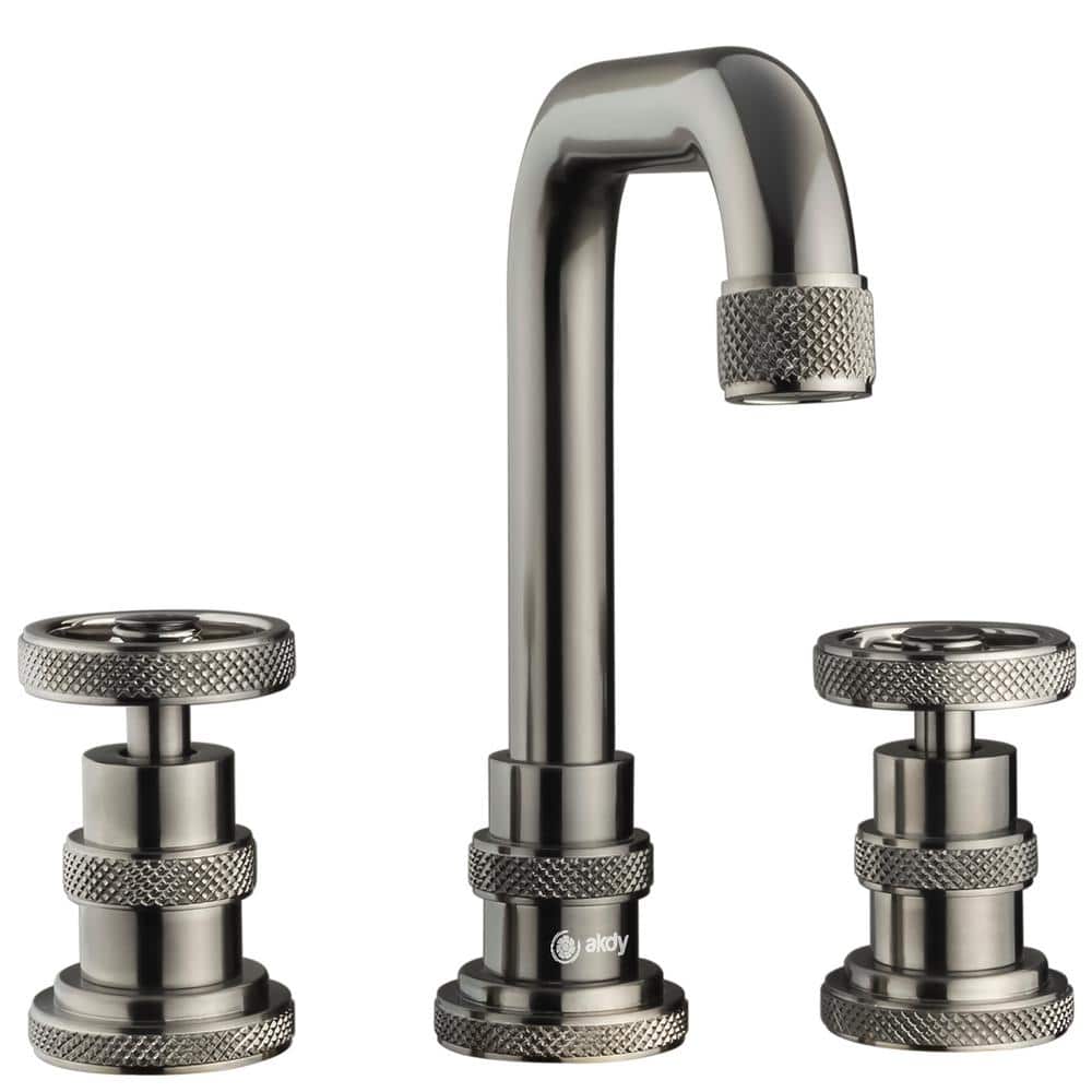 8 in. Widespread 2-Handle High-Arc Bathroom Faucet in Brushed Gun Black