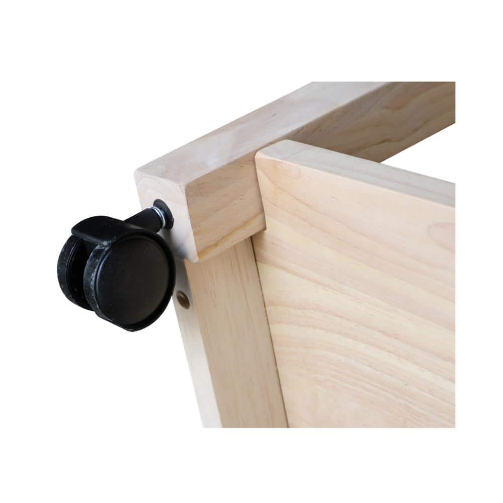 Unfinished Parawood Butcher Block Microwave Cart with Storage