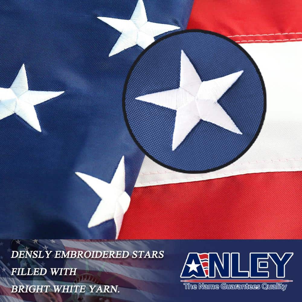 2x3 Foot Embroidered Nylon American Flag with Grommets