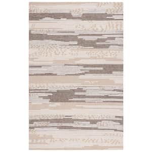Martha Stewart Natural/Brown 5 ft. x 8 ft. Abstract Striped Area Rug