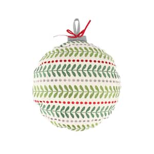 Meowy Christmas Green Ornament Shape 16 in x 16 in. Round Throw Pillow