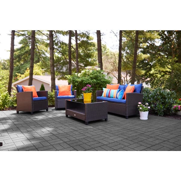16 in. x 16 in. x 5/8 in. Gray SmartLoc Rubber Paver (9-Pack)
