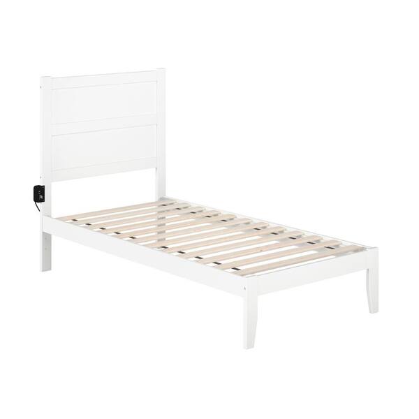 AFI NoHo 38-1/4 in. W White Twin Size Solid Wood Frame with Attachable ...