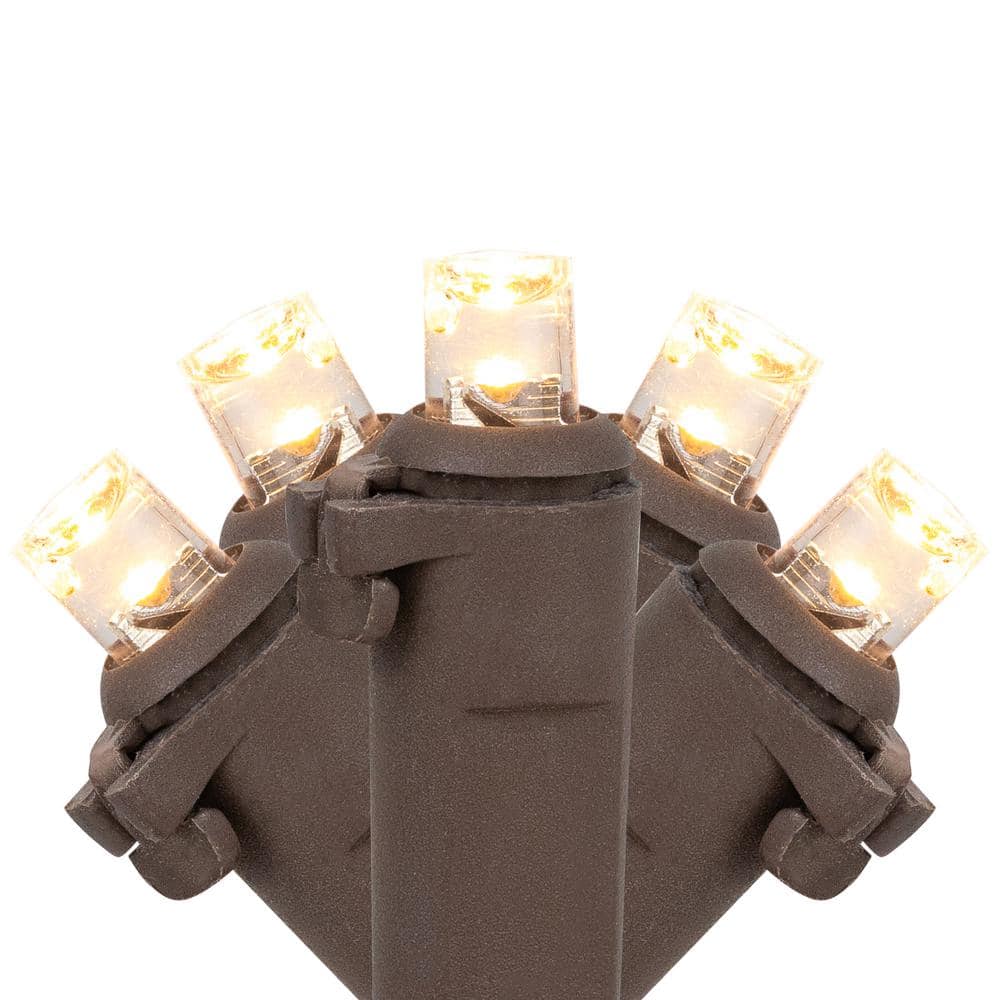 Northlight Set of 50 Warm White LED Wide Angle Christmas Lights - Brown Wire