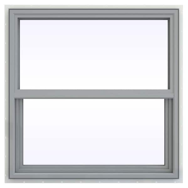JELD-WEN 35.5 in. x 35.5 in. V-4500 Series Single Hung Vinyl Window - Gray