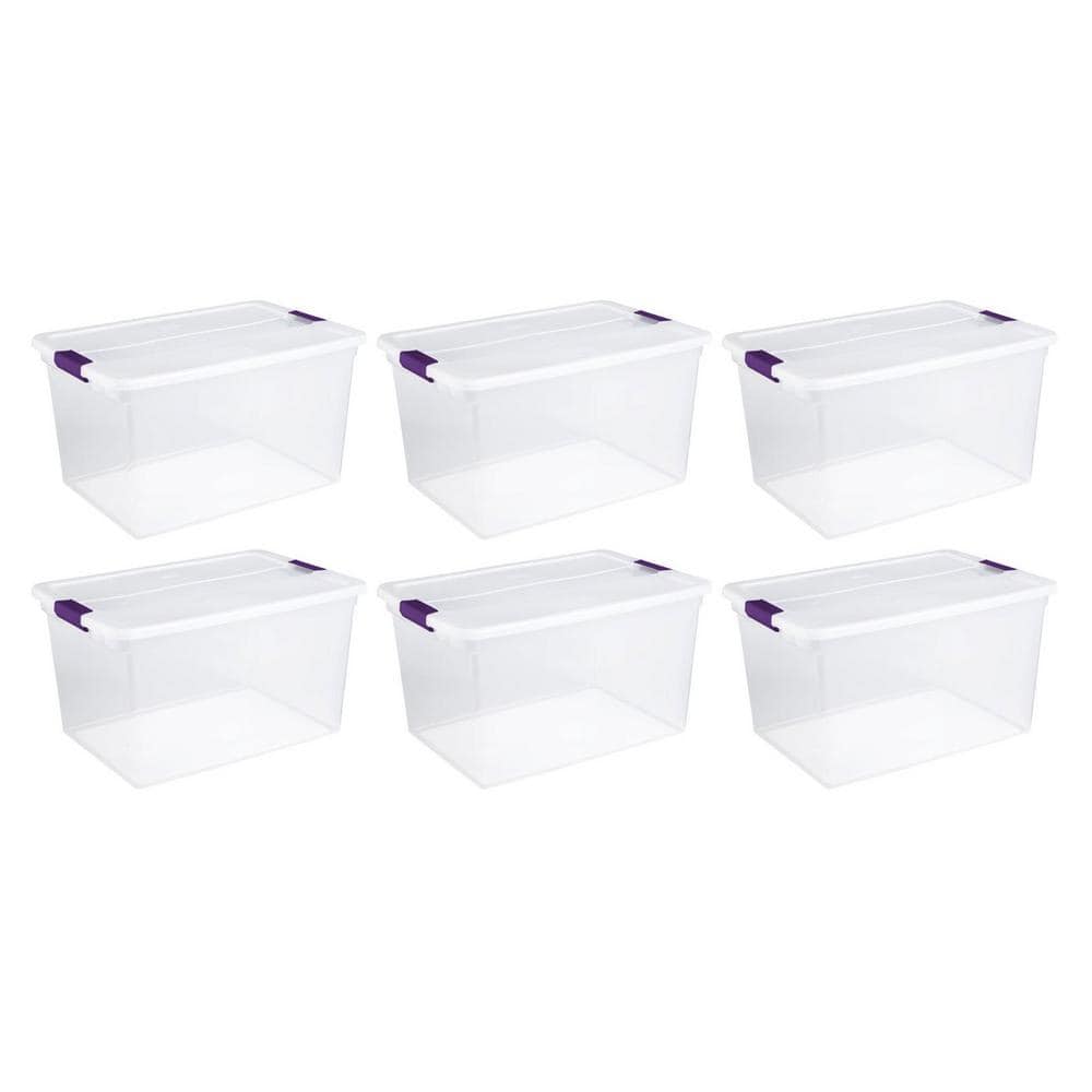 Sterilite 66 Qt. Latching Handle Storage Container in Nesting Clear (6