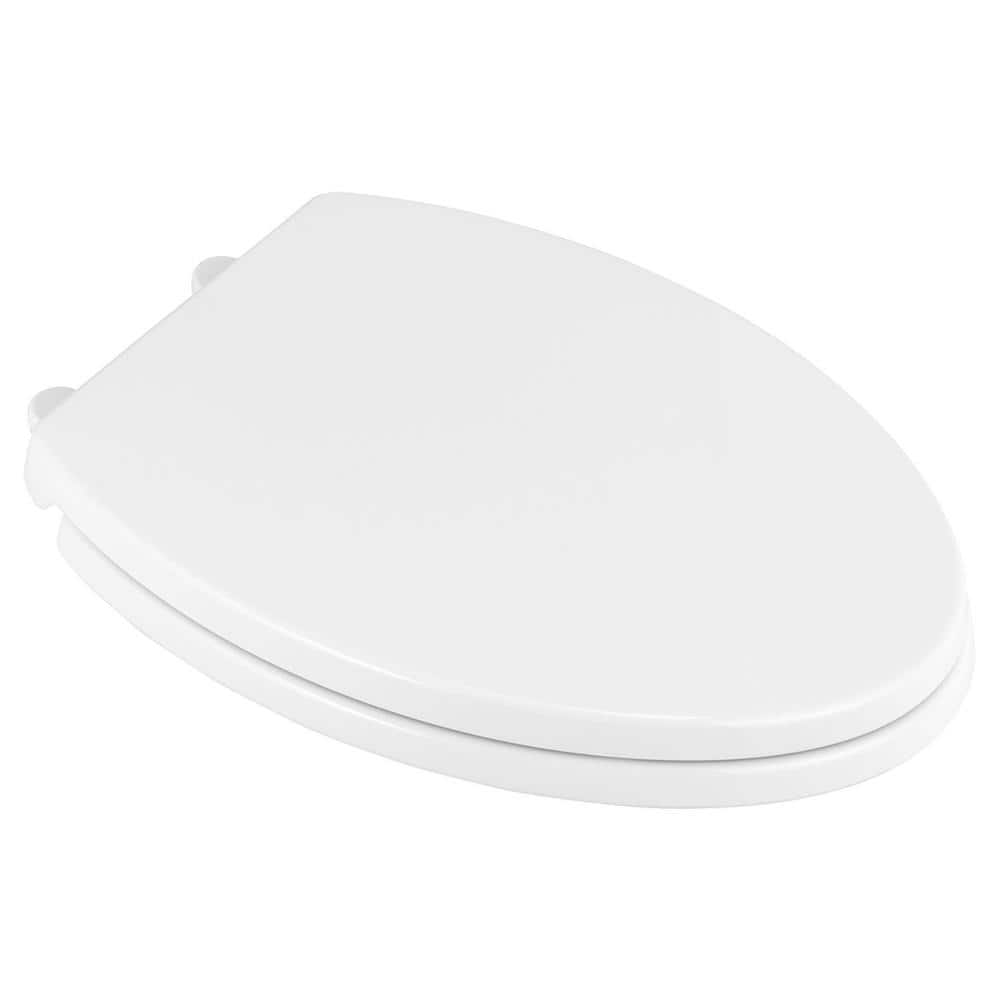 White Elongated Slow-Close Toilet Seat with EverClean Surface