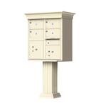 1570 Series 4-Large Mailboxes, 1-Outgoing, 2-Parcel Lockers, Vital Cluster Box Unit with Vogue Classic Accessories