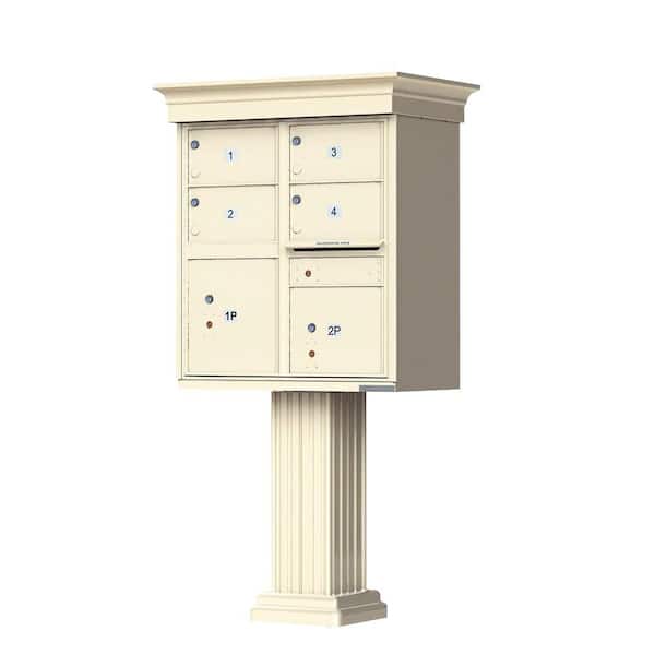 Florence 1570 Series 4-Large Mailboxes, 1-Outgoing, 2-Parcel Lockers, Vital Cluster Box Unit with Vogue Classic Accessories