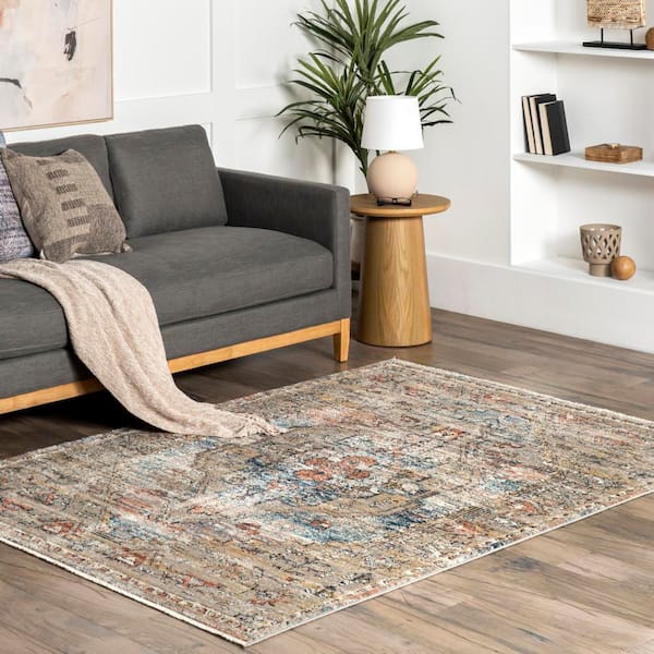 Marley Cardinal Cartouche Doormat 3 ft. x 5 ft. Beige Traditional Area Rug