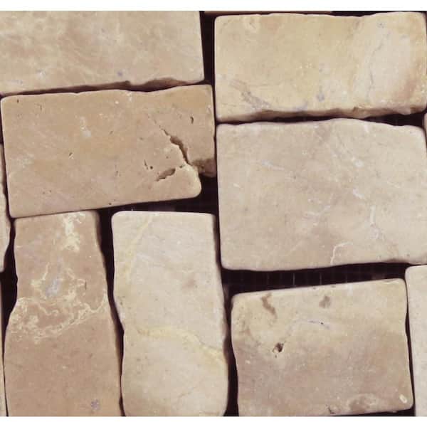 Block Mosiac Tile Sample Color Tan 4 in. x 6 in.