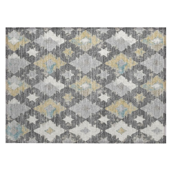 Chantille Machine Washable Indoor/Outdoor Abstract ACN3062 Gray 2 ft. x 3 ft. Accent Rug