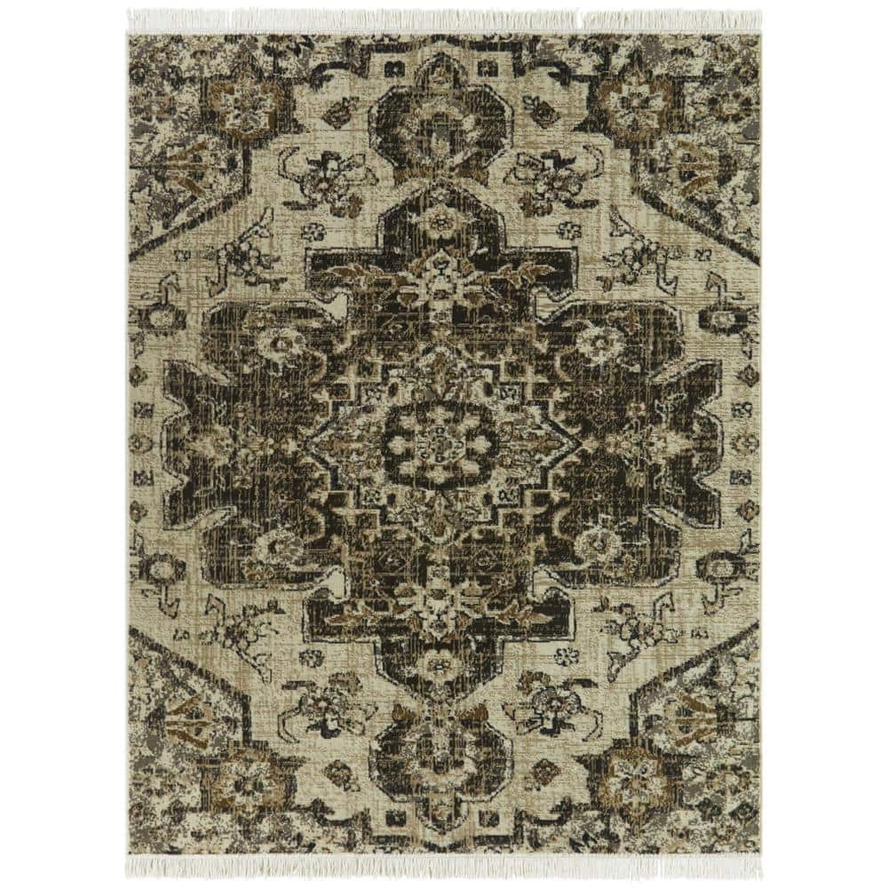 BALTA Carius Charcoal 5 ft. x 7 ft. Oriental Area Rug 3100873 The